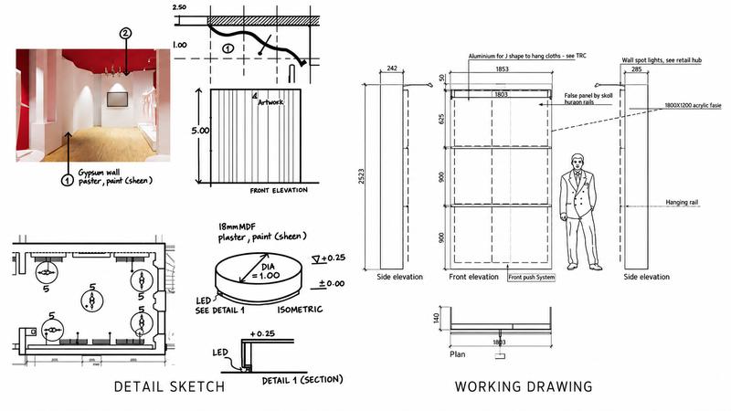Display and construction detail drawings