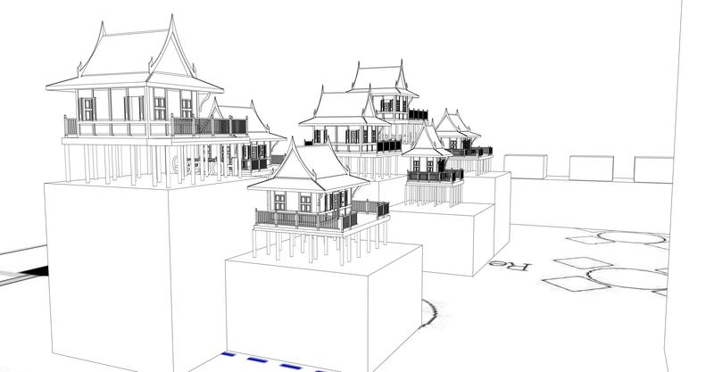 3D display study — staggered plinth heights