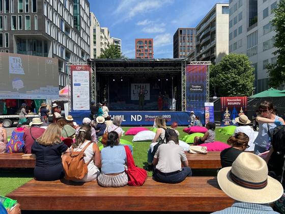 Completed event — stage and informal audience seating