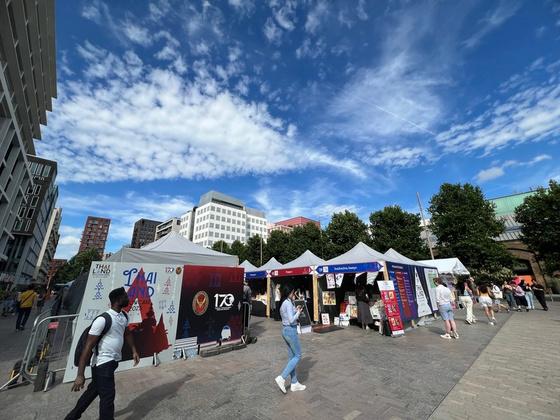 Completed event — vendor booths and visitor circulation