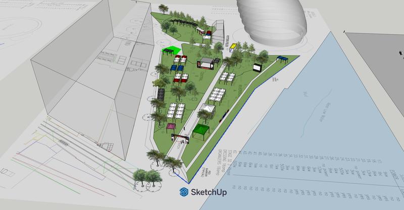 3D visualisation — site arrangement beside Tower Bridge